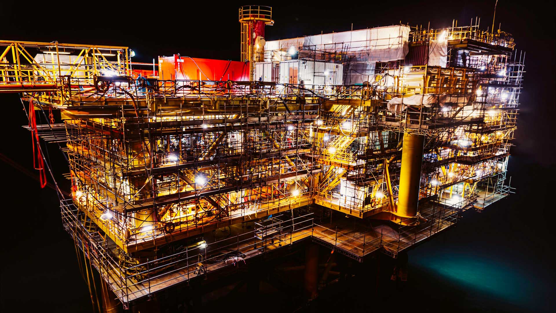 Energy infrastructure at dusk